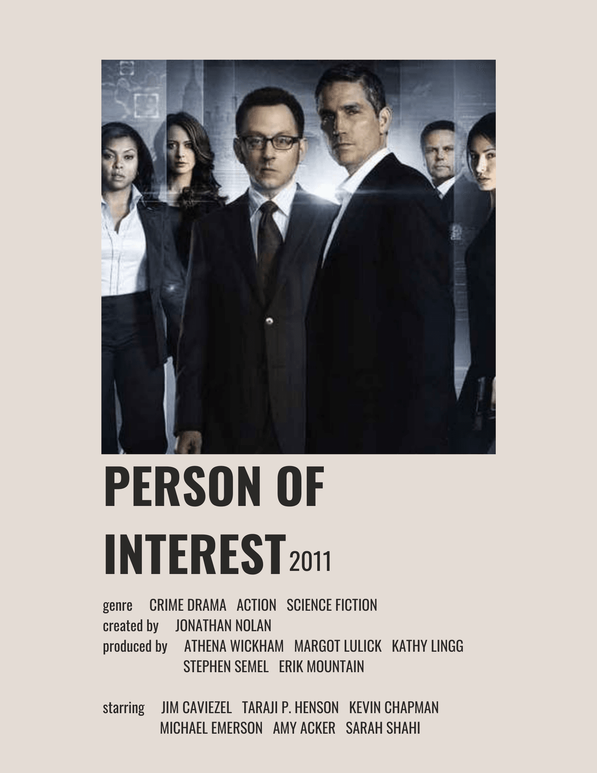 Person Of Interest  Minimalist Poster