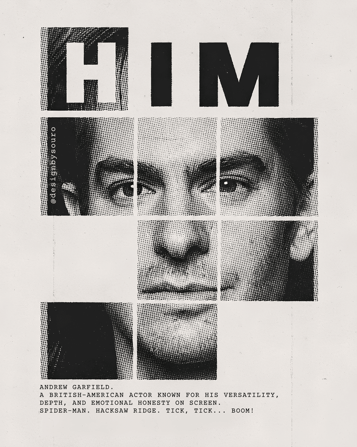 Andrew Garfield Halftone Poster Design
