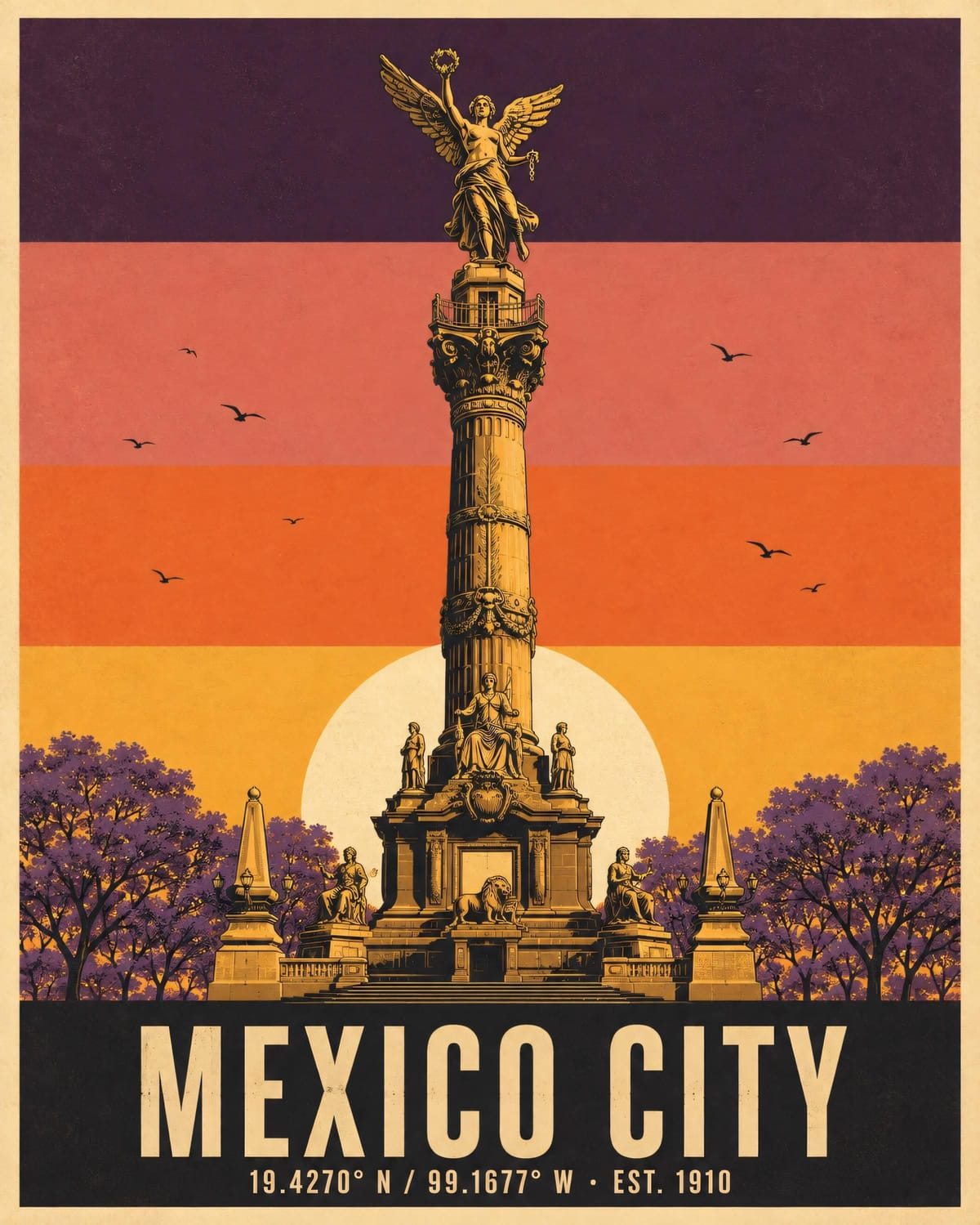 Angel of Independence Mexico City Digital Print | Printable Wall Art | Instant Download | Global Landmarks Collection