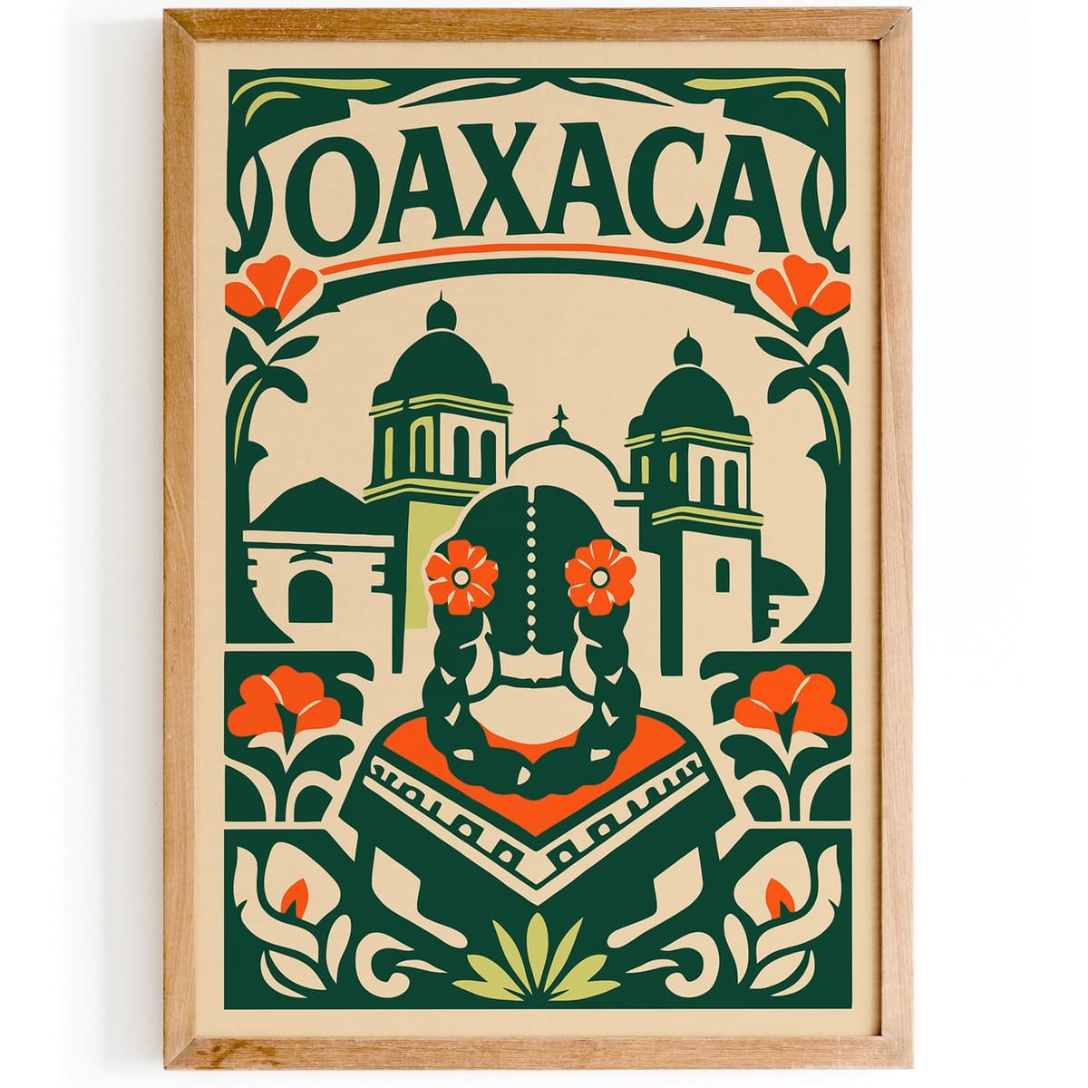 Oaxaca Mexico City Wall Art Print 2026 – Travel Poster - 8 x 10 inches / No frame